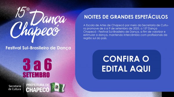 Abertas as inscrições para o 15º Dança Chapecó