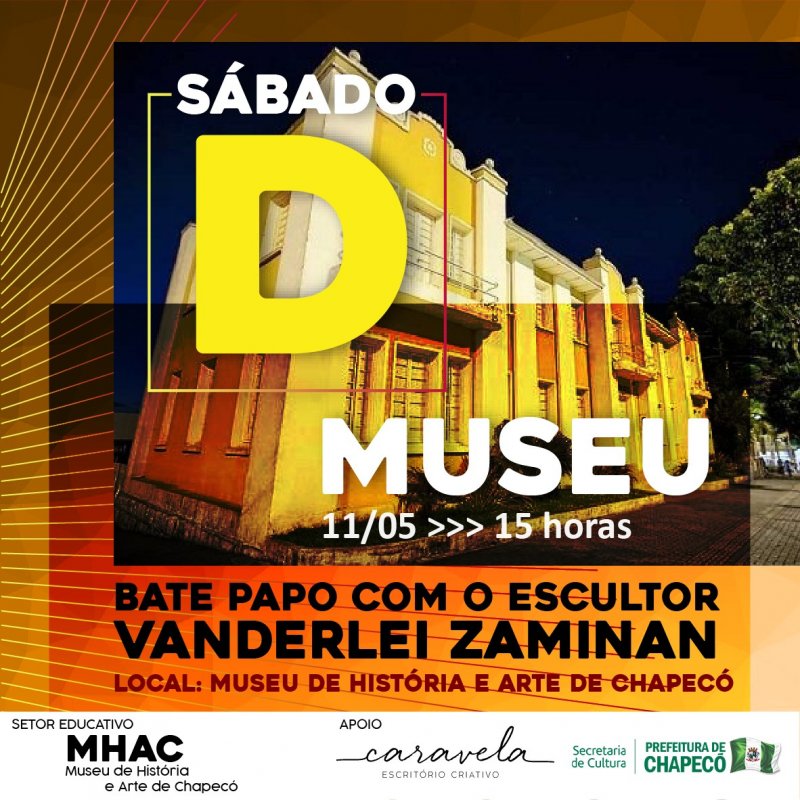 Sábado (11) terá Sábado D Museu com artista chapecoense