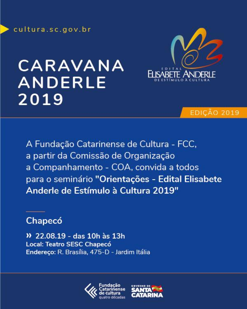 Caravana Edital Elisabete Anderle 2019 em Chapecó 