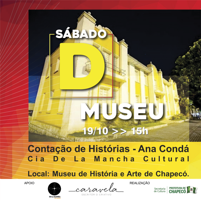 Sábado D Museu terá contação de história