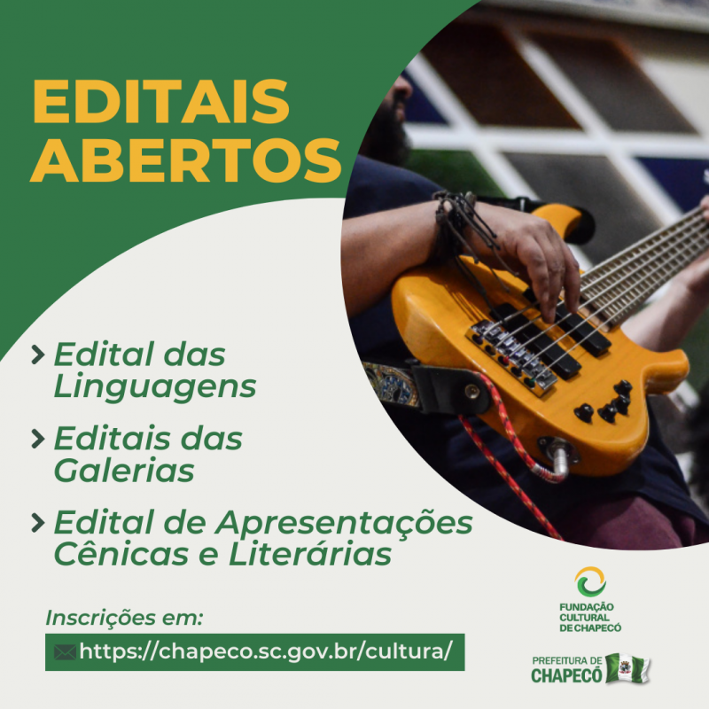 Fundação Cultural de Chapecó está com inscrições abertas em editais