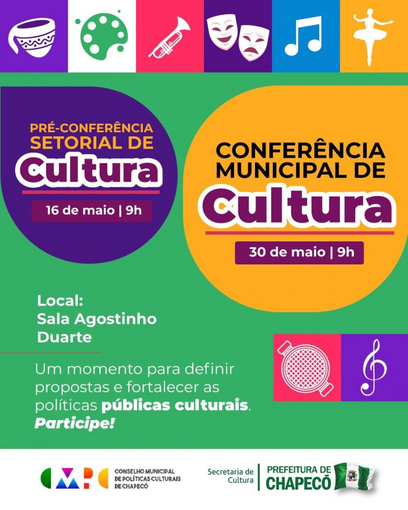 Secretaria de Cultura de Chapec&oacute; realizar&aacute; Confer&ecirc;ncia Municipal de Cultura