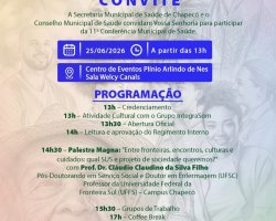 Convite e programa&ccedil;&atilde;o da Confer&ecirc;ncia Municipal de Sa&uacute;de