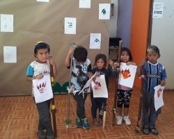 Turma do CEIM representando o entendimento da cultura