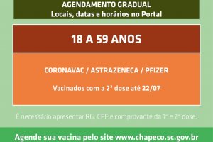 Chapec&oacute; baixa prazo de segunda dose e refor&ccedil;o de vacina contra a Covid