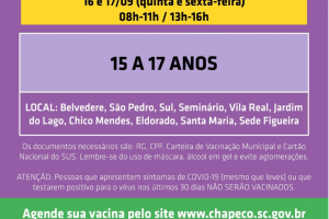 Aberto novo agendamento de vacinação para adolescentes