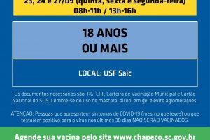Vacinação: agendamentos abertos para diversos grupos