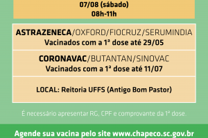 Aberto novo agendamento para segunda dose