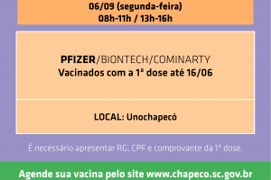 Agendamento reaberto para segunda dose