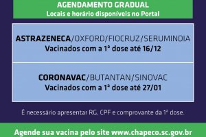 Vacina: novas datas de segunda dose e refor&ccedil;o