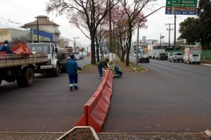 Seis cruzamentos s&atilde;o fechados em Chapec&oacute; para melhorar a fluidez do tr&acirc;nsito