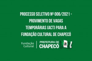 Fundação Cultural de Chapecó abre seleção para instrutores  ACT