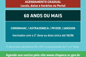 Chapecó abre agendamento de doses de reforço contra a Covid