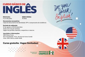 Curso b&aacute;sico de ingl&ecirc;s &eacute; ofertado pela Secretaria de Educa&ccedil;&atilde;o