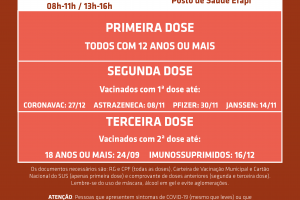 Vacina: livre demanda neste sábado; datas de terceira dose expandem