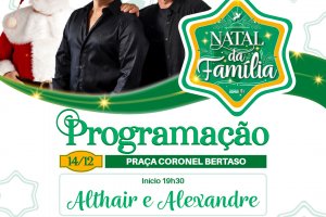 Neste s&aacute;bado (14) tem Althair & Alexandre na Pra&ccedil;a Coronel Bertaso