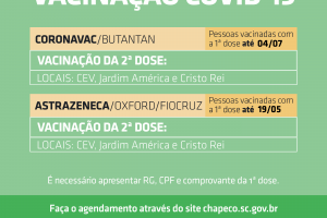 Aberto novo agendamento para segunda dose