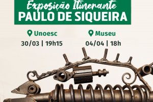 Exposi&ccedil;&atilde;o itinerante de Paulo de Siqueira inicia nesta quarta