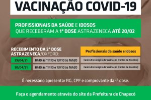 Aberto agendamento para segunda dose da Astrazeneca