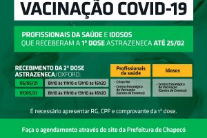Aberto agendamento para segunda dose de Astrazeneca