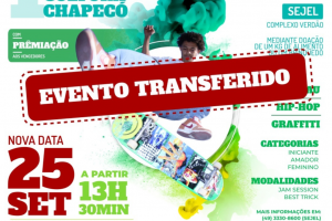 Transferido o 1º Aberto de Skate Cultura de Chapecó