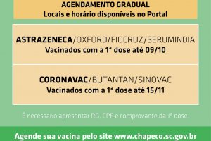 Novas datas para segundas doses de vacina contra a Covid