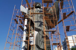 Segunda etapa da pintura d�O Desbravador ser&aacute; nesta quinta-feira