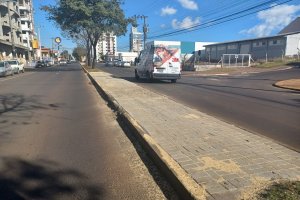 Retornos em ruas de Chapec&oacute; est&atilde;o sendo fechados com paver