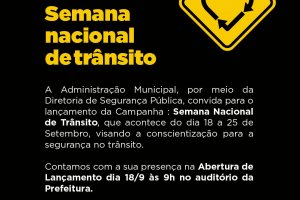 Semana Nacional do Tr&acirc;nsito ser&aacute; lan&ccedil;ada na segunda-feira (18) em Chapec&oacute;