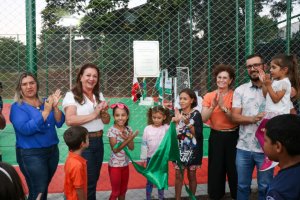 Inaugurada a quadra de esporte da EBM Cruz e Souza