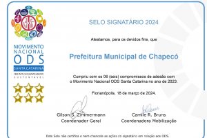 Chapec&oacute; recebe o Selo Signat&aacute;rio 2024 ODS pelas pr&aacute;ticas de desenvolvimento sustent&aacute;vel