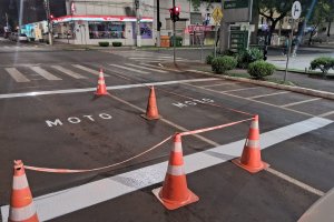 Chapec&oacute; amplia espa&ccedil;os priorit&aacute;rios para motos nos sem&aacute;foros