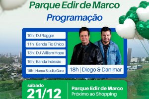 Parque Edir de Marco ser&aacute; inaugurado neste s&aacute;bado com muitas atra&ccedil;&otilde;es