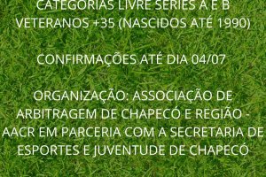 Inscri&ccedil;&otilde;es para Campeonato Municipal de Futebol encerram no dia 04 de julho