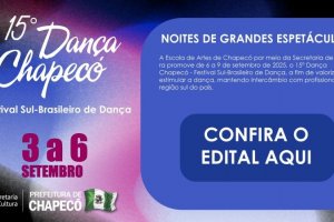 Inscri&ccedil;&otilde;es para o 15&ordm; Dan&ccedil;a Chapec&oacute; - Festival Sul-Brasileiro de Dan&ccedil;a - v&atilde;o at&eacute; sexta-feira