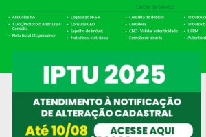 Prazo para revis&atilde;o do cadastro imobili&aacute;rio vai at&eacute; 10 de agosto