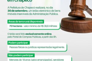 Prefeitura de Chapecó abre cadastro para proposta de leilão de bens imóveis 