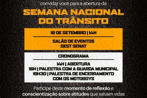 Programação da Semana Nacional do Trânsito inicia nesta quinta-feira
