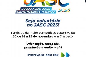 Prefeitura cadastra voluntários para trabalhar nos JASC