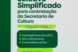 Prefeitura lan&ccedil;a Processo Seletivo para contrata&ccedil;&atilde;o de instrutores na &aacute;rea da Cultura