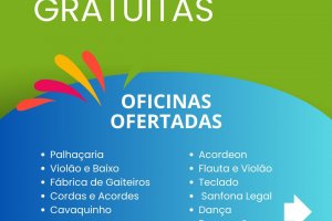 Prefeitura oferece oficinas culturais em diferentes bairros da cidade