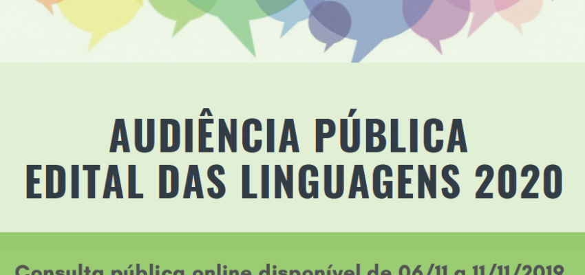 Chapecó realiza Consulta Pública sobre o Edital de Linguagens 2020