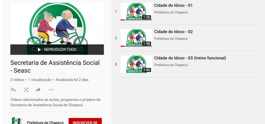 Idosos recebem atividades em v&iacute;deo