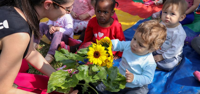 Crian&ccedil;as do ber&ccedil;&aacute;rio aprendem com a natureza
