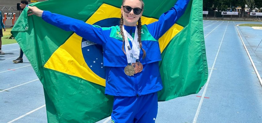 Atleta chapecoense conquista tr&ecirc;s medalhas no Sul-Americano de Atletismo