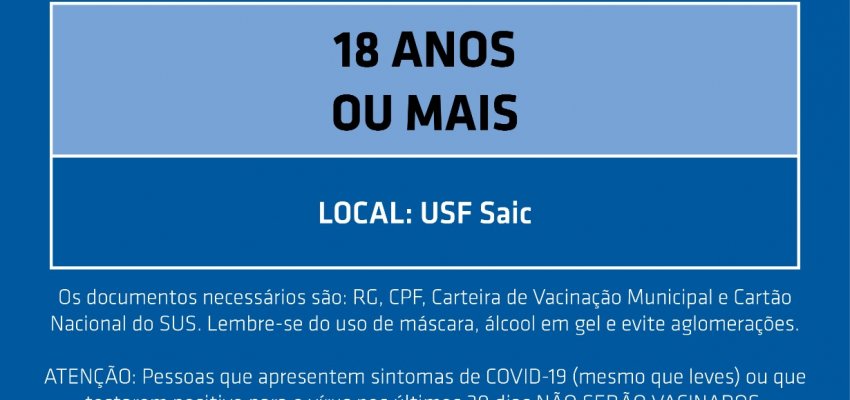 Vacinação: agendamentos abertos para diversos grupos