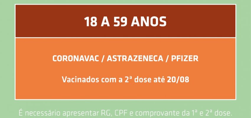 Vacinas: datas para doses de refor&ccedil;o s&atilde;o ampliadas