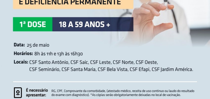 Novo agendamento para 1&deg;Dose contra Covid-19