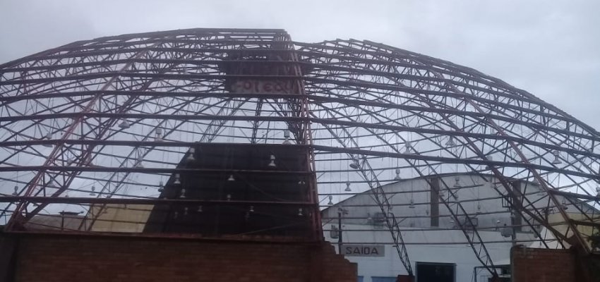 Pavilh&otilde;es da Efapi est&atilde;o sendo desmontados para constru&ccedil;&atilde;o de nova estrutura