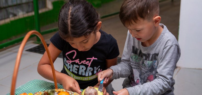 Crianças do CEIM Pequenos Heróis investigam as sementes